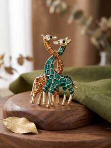 Enamel Giraffe Brooches For Women Animal Pins Casual Accessories Gifts - Giraffe - View 11