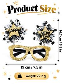 Christmas Glasses Frame Cute New Year Glitter Decor Accessories Suitable For Holiday Party Gifts And Party Photo Props - Multicolor - View 7