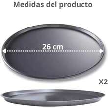 Bandeja Antiadherente para Pizza, Molde Redondo, Acero Inoxidable, Color Negro, Alta Conductividad Térmica, Liberación Rápida, Multiusos en Horno (5 Tamaños) - 23 cm - Ver 11