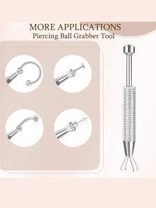 14G Dermal Set(With Tool):Anchor Tops &Base Hypoallergenic 316L Stainless Steel Dainty CZ Body Piercings Studs Punk Personalized Jewel Daily Gifts - Silver - View 8