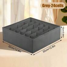 3 Piecessock Drawer Organizer Dividers, Underwear Organizer, 20-Grid Closet Organizer And Storage Organizer Sock Rack, For Storing Socks, Handkerchiefs, Ties, Belts (Grey) - Grey - View 9