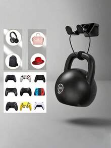 Wall-Mounted Controller & Headphone Holder With Anti-Slip Pad, No Drilling Required, Multi-Function Storage Rack For Gamepads, Hats, Bags, Suitable For Home Living Room Bedroom Bathroom Dorm Office, Desktop Storage Decor Accessories, Home Organization Essentials - Multicolor - View 5