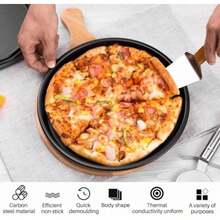 Bandeja Antiadherente para Pizza, Molde Redondo, Acero Inoxidable, Color Negro, Alta Conductividad Térmica, Liberación Rápida, Multiusos en Horno (5 Tamaños) - 23 cm - Ver 5