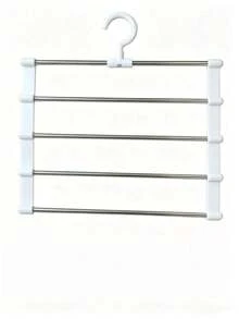 Multi-Layer Pants Rack - Space-Saving Foldable Design, Helps You Organize Your Closet Efficiently; Suitable For Jeans, Leggings And Casual Pants; Plastic Material, Multi-Layer Design; Features Non-Slip And Scratch-Resistant Storage Function, Easy To Assemble; Ideal Choice For Holiday Preparation And Seasonal Wardrobe Organization; Bedroom Decor, Back To School Essential. - Multicolor - View 12