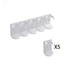 5/10 piezas Estante de almacenamiento de frascos de especias de plástico sin perforar, caja de almacenamiento de cocina montada en la pared, estante de botellas de especias montado en la pared autoadhesivo, se puede cortar y combinar, utensilios de cocina pequeños y de cocina de RV - Ver 9