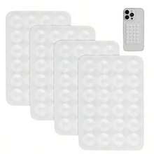 4 Packs New Fashion Silicone 24-Suction Cup Single-Sided No-Drill Phone Holder - Clear - View 1
