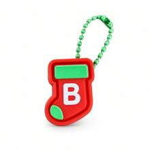 1pc A-Z Letter Christmas Stocking Keychain, Cute Mini Sock Bag Charm Pendant, Xmas Holiday Gift For Backpack Key Ring Decor - Multicolor - View 19