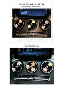Cute Cartoon Flower Car Air Vent Decor, Car Air Conditioner Outlet Ornament - A - View 3