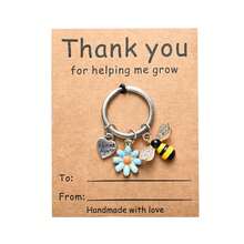 New Thank You English Greeting Card Bee Daisy Keychain Set Overseas Holiday Small Gift - Multicolor - View 7