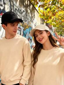 1pc Unisex Solid Color Minimalist Baseball Cap, Adjustable Casual Sun Hat For Daily Wear, Spring/Autumn Travel, Valentine's Day, Fashion Versatile Y2K Style Youth Hat - A - View 2
