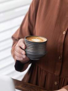WEN ZHE 2pcs Ceramic Coffee Cup Set, 230ml Kiln-Fired Tea Cups, Suitable For Latte, Espresso - Multicolor - View 11