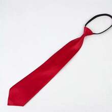 1PC Men's Solid Color Tie 8cm Formal Business Tie Men's Wedding Tie - Bright Red - View 4