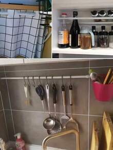 2pcs Adjustable Tension Curtain Rod, No-Drill Telescopic Spring Rod, Suitable For Windows, Closets, Kitchen, Bathroom, White (Please Confirm Size Before Ordering!) - View 3