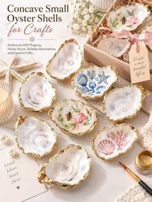 Concave Small Oyster Shells, Blank Oyster Shells, Suitable For Handmade Crafts, DIY Painting Decoration, Suitable For Christmas Decorations, Beach Home Decor, Wedding Tabletop Decoration, Suitable For Adult Craft Enthusiasts - Multicolor - View 4