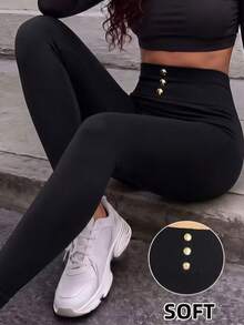 Women 200G Fleece Lined Thermal High Waisted Stirrup Winter Thick Warm Stretchy Tights, Soft Brushed Tummy Control Base Layer Pants Cold Weather Wear - Black - View 1