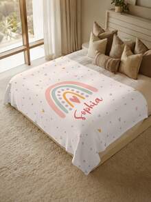 1pc Customized Name Blanket, Personalized Bed Blanket, Can Print Name, Personalized Blanket, Cute Blanket, Comfortable Blanket, Home Gift, Birthday Gift, Christmas Gift, Personalized Gift, Gift For Son/Daughter, Gift For Friends - Style 2 - View 2