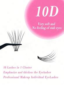 240 Clusters 10D Natural False Eyelashes, 9-14mm Mixed Length, C-Curl Fluffy, Single Segment, 0.07mm, Soft And Lightweight, Suitable For Beginners DIY Handmade Faux Mink False Eyelashes - C - View 6
