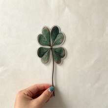Vintage Four-Leaf Clover Acrylic Wall Decor, Rustic Metal Plaque With Distressed Green Enamel And Mottled Texture, Non-Woven Fabric Backing, Suitable For Home, Bar, Cafe, Restaurant And Garage Decoration, Perfect For Holiday And Room Decor - Four-leaf Clover - View 3