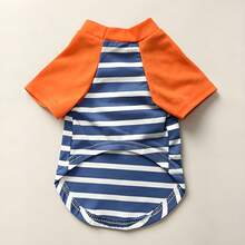 1PC Pet Cat/Dog Striped T-Shirt Cute Casual Comfortable Pullover, Suitable For Small And Medium Sized Pet Clothing - Blue - View 9