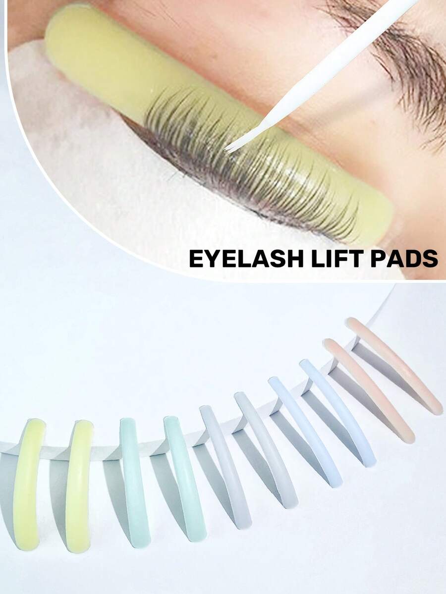 Lomansa 5 Pairs Morandi Colored Lash Lift Shields, Eyelash Perming Pads, Reusable, Suitable For Salon And DIY - Multicolor - View 1