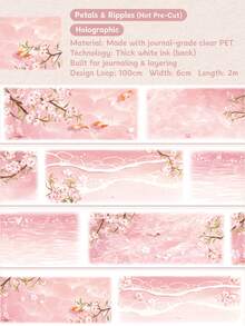 DANKUN Pita Dekoratif PET Lebar Holografik Bergelombang Air 2m/Gulungan, Pita Kertas Perekat Transparan, Cocok untuk Scrapbooking Dewasa, Seni Kerajinan Tangan DIY, Aksesoris Scrapbook - Stiker Scrapbook - View 11