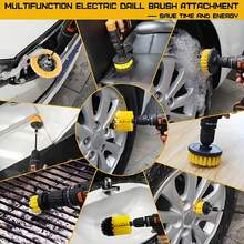 3-In-1 Drill Brush Head Set, Multi-Function Electric Cleaning Kit, Suitable For Most Cordless Drills, Nylon Brush Heads For Bathroom, Shower, Bathtub, Tile, Tile Grout, Floor, Furniture And Car Interior Cleaning, Efficient Cleaning Tool, Suitable For Home And Commercial Use. - 4pcs - View 6