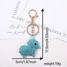 1 buah Gantungan Kunci Anjing Berkilau dengan Rhinestones, Gantungan Kunci Anak Anjing Lucu Berkilau untuk Tas Tangan, Kunci Mobil, Hadiah untuk Remaja dan Wanita - MultiWarna - View 10