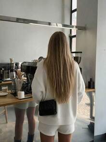 Women's New Autumn/Winter Round Neck Long Sleeve Knit Top, Casual Everyday College Style - White Teeth - View 6