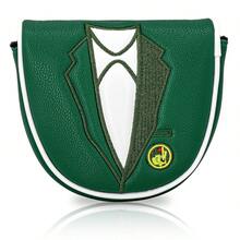 1PC Golf Mallet Putter Head Cover, Classic Green Jacket Pattern Embroidery Golf Putter Cover, PU Magnetic Golf Putter Head Protector - Multicolor - View 13