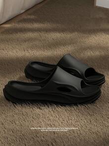 Men's 48-49 Plus Size Home Slippers 2026 New Summer EVA Minimalist Slide Sandals Black Beige - Black - View 7