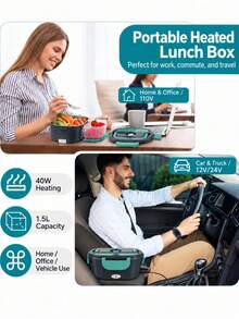 LKZ Portable Electric Lunch Box, 1.5L Food Heating Bento Box With Detachable Stainless Steel Inner Liner, Multi-Function Design - View 11