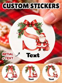 1/30/60/120pcs Christmas Round Stickers - Supports Personalized Custom Text, Blessings And Exclusive Text, Simple Round Layout Combined With Christmas Theme Design, Can Choose Exclusive Content According To Different Gifts, Suitable For Sticking On Gift Boxes, Gift Bags, Wrapping Paper, Greeting Cards, Envelopes And Handmade Packaging, Making Ordinary Gift Packaging Present A More Exquisite Christmas Ritual Feeling, Suitable For Couples, Family, Friends And Colleagues, Suitable For Christmas, Parties, Anniversaries - Multicolor 1 - View 1