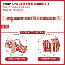 Lionheart Glory Christmas Dog Collar Red Striped Gingerbread Man Pattern Pet Collar Holiday Pet Gift Adjustable Size Pet Neck Collar Suitable For Small, Medium And Large Dogs Travel Leash Pet Accessories - Red - View 4