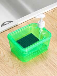 Press-Type Soap Dispenser Bathroom Refillable Bottle Brush Soap Dispenser Soap Dispenser Bathroom Kitchen Cleaning Soap Dispenser Soap Dispenser Box Press-Type Detergent Box Square Sponge Brush Box Divided Storage Box Kitchen Essentials Bathroom Decor - Multicolor - View 22