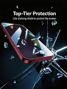 1片裝絲網印刷HD鋼化玻璃螢幕保護貼，相容 iPhone 18 Pro Max/17/18/11/12/13/14/15/16 Pro Max/Plus/X/XS/XR/16E/Air 系列，超清晰顯示、9H 硬度、防刮、防碎、防塵、易安裝 - 無色 - 查看 3