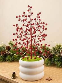 1pc Shiny Rhinestone Artificial Flower Potted Plant Faux Flower Stem Festival Creative Ornament Home Room Desktop Office Wedding Garden Decor - Multicolor - View 6