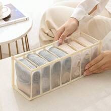 Transparent Mesh Divided Storage Box, Underwear & Socks Organizer, Closet Drawer Organizer, Home Bedroom Storage Solution - Multicolor - View 13