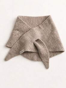 Women's Solid Color Triangle Neck Scarf, Cross-Style Winter Warm Neck Accessory, Autumn Decorative Deep Winter Clothing Accessory, Suitable For Commuting, Work, Campus And Various Occasions, Back To School Season, Ideal Gift For Family, Friends, Mother, Christmas Gift - A - View 11