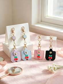 Portable Key Pouch Featuring Cherry Design, Unisex Anti-Loss Key Organizer;Compact, Space-Saving,For Conveniently Storing Household Key - Multicolor - View 3