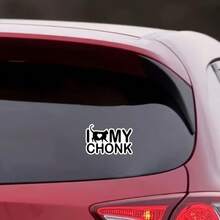 I Love My Chonk - Cute Cat & Heart Design Vinyl Sticker, High-Transparency, Scratch-Resistant Decor For Cars, Motorcycles, Trailers, ATVs, Windows & Laptops - PVC Material, Cat Lover Gift|Playful Cat Design|Scratchresistant Sticker - Multicolor - View 4
