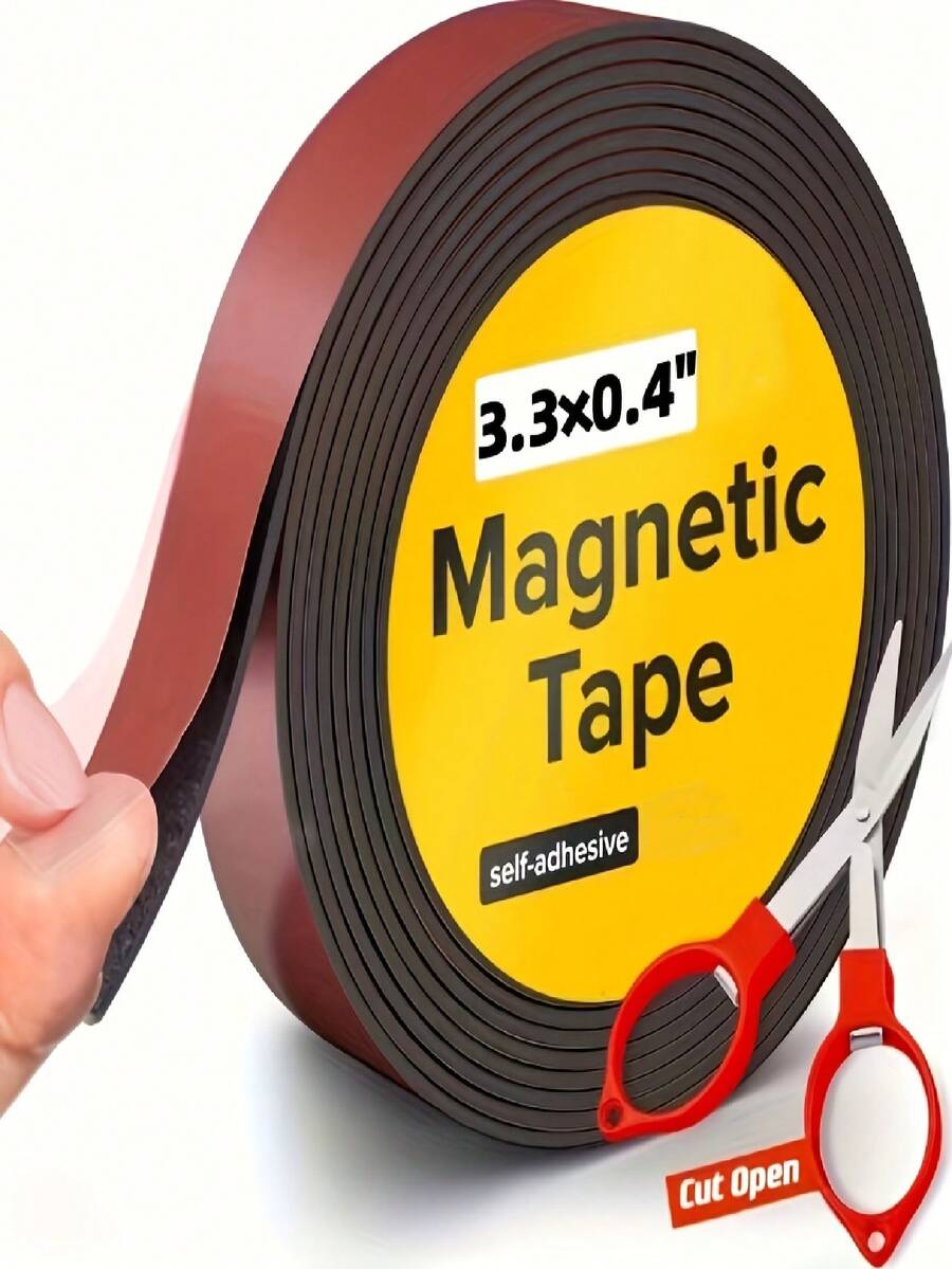 5/3/1rolls Magnetic Tape Roll, Adhesive, Suitable For Whiteboards And Refrigerator Organization - Set - View 1