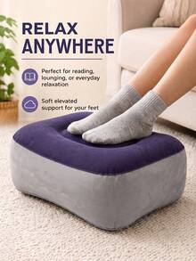 1/2pcs Inflatable Footrest, Outdoor Comfortable Cushion, Portable Leg Support Stool, Travel Airplane Car Footrest, Concert Festival Seat Pad, Ergonomic Leg Support, Inflatable Footstool, Travel Essential, Adjustable Height - Multicolor - View 2