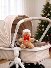 1/2Pcs Gingerbread Man Christmas Ornaments, Soft Plush Gingerbread Hanging DecorXmas Tree Pendant With Bowknot, Holiday Home Party DecorKids Gift - Multicolor - View 9