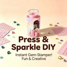 scbestuygo DIY Press-On Rhinestone Stamp Set, Multi-Color 3D Sparkling Gem Accessories, No Glue Needed, One-Press Application To Hair, Also For Decorating Notebooks And Greeting Cards, Fun Craft For Personalized Shiny Looks, Birthday Gift For Girls, Graduation Gift - Multiple Styles - View 2