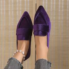 Women's Flat Loafers, Slip-On Shoes, Comfortable Soft Suede, Solid Color, Low-Cut, French Elegant Style, Minimalist Luxury, Suitable For All Seasons, Pointed Toe Design, Perfect For Office, Home Gatherings And Other Occasions, Autumn/Winter Essential, Sizes 36-43 [Runs Half Size Small] - Purple - View 6