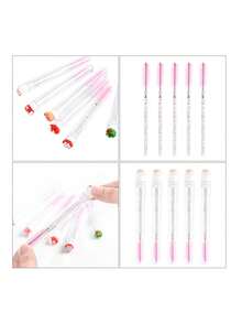 10pcs/1pc Christmas Eyelash Brush, Suitable For Eyelash Extensions, Holiday Eye Beauty Tool, Christmas Party Small Gift, Reusable Portable Eyebrow Brush, Christmas Stocking Filler, Santa Claus And Snowflake Pattern Design - Multicolor - View 8