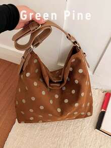 Vintage Women's Shoulder Tote Bag, Minimalist Versatile Design Suitable For Commuting, Classes And Shopping - Brown - View 2