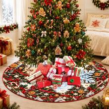 1pc Ice Blue Large Snowflake Pattern Christmas Tree Skirt, Elegant Color Holiday Decoration, 5 Sizes, Suitable For Men And Women As Holiday Gift, Perfect For Home And Party Christmas Decor - Ice Blue Large Snowflake - View 5