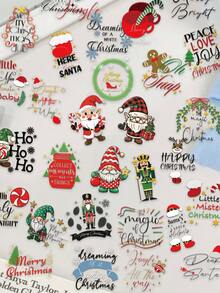 50pcs Christmas Stickers For Decorating Planner, Journal, Scrapbook, Notebook, Luggage, Guitar, Skateboard, Manual, Tablet, Water Bottle, Phone - Multicolor - View 2