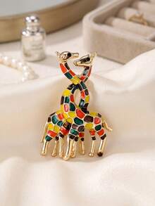 Enamel Giraffe Brooches For Women Animal Pins Casual Accessories Gifts - Giraffe - View 15